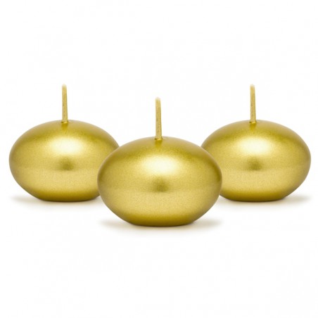 Pływające świece - złote metalizowane - 5 sztuk