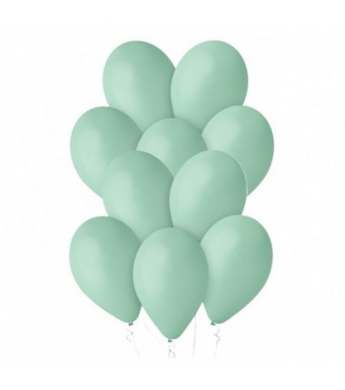 Balony Gemar 33 cm - 13" - pastelowe turkusowo-zielone Aquamarine G120/050 - 10 sztuk