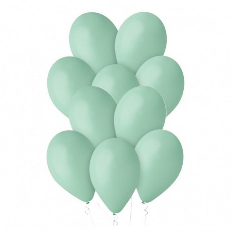 Balony Gemar 33 cm - 13" - pastelowe turkusowo-zielone Aquamarine G120/050 - 10 sztuk