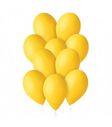Balony Gemar 33 cm - 13" - pastelowe żółte Yellow G120/002 - 10 sztuk