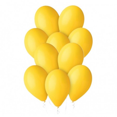 Balony Gemar 33 cm - 13" - pastelowe żółte Yellow G120/002 - 10 sztuk