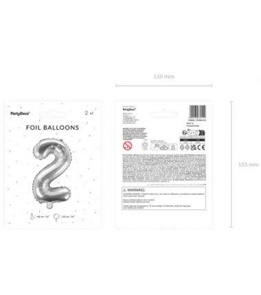 Balony foliowe 2026 - srebrne 35 cm