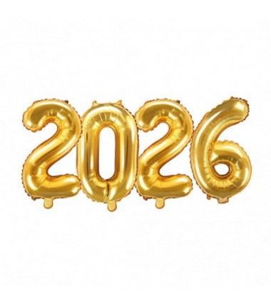 Balony foliowe 2026 - złote 35 cm