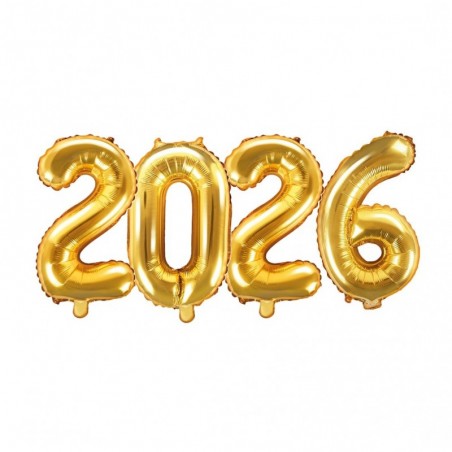 Balony foliowe 2026 - złote 35 cm