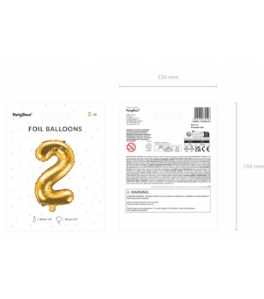Balony foliowe 2026 - złote 35 cm