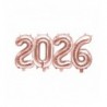 Balony foliowe 2026 - różowozłote 35 cm