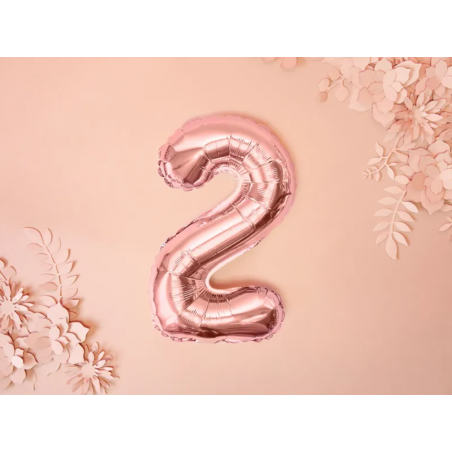 Balony foliowe 2026 - różowozłote 35 cm