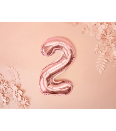 Balony foliowe 2026 - różowozłote 35 cm