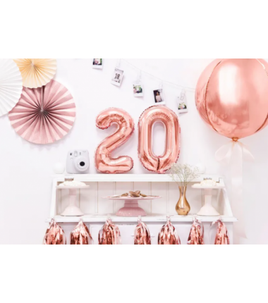 Balony foliowe 2026 - różowozłote 35 cm