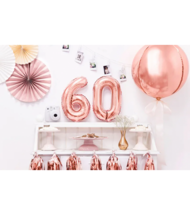 Balony foliowe 2026 - różowozłote 35 cm