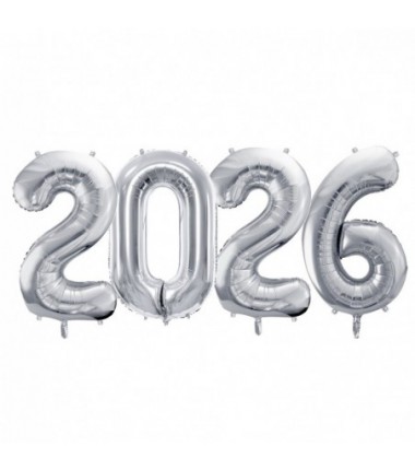 Balony foliowe 2026 - srebrne 86 cm