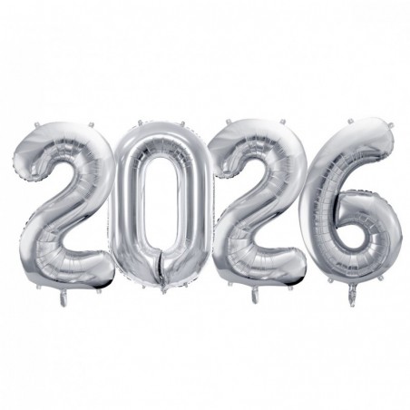 Balony foliowe 2026 - srebrne 86 cm