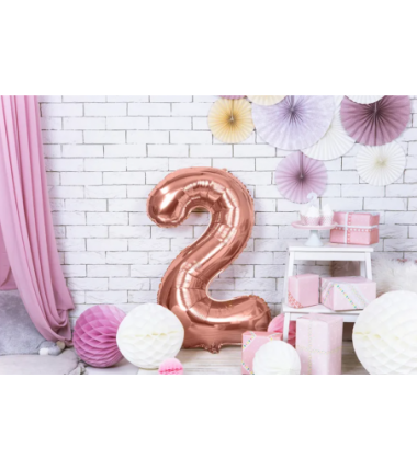 Balony foliowe 2026 - różowozłote 86 cm