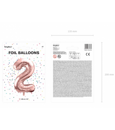 Balony foliowe 2026 - różowozłote 86 cm