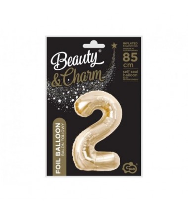Balony foliowe 2026 - złote szampańskie 85 cm