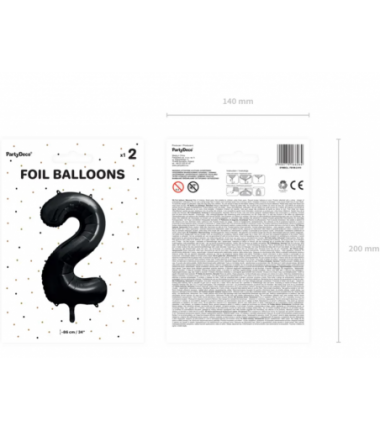Balony foliowe 2026 - czarne 86 cm