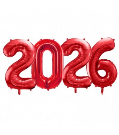 Balony foliowe 2026 - czerwone 86 cm