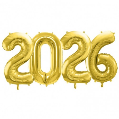 Balony foliowe 2026 - jasnozłote 72 cm