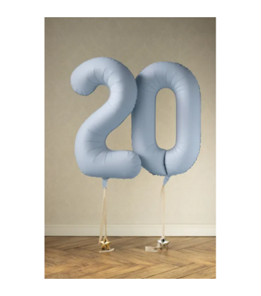 Balony foliowe 2026 - mglisty niebieski matowy 86 cm
