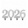 ŚWIECZKI SREBRNE - NOWY ROK ! - 2026 - ok. 8 cm