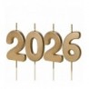 ŚWIECZKI ZŁOTE - NOWY ROK ! - 2026 - ok. 4,5 cm