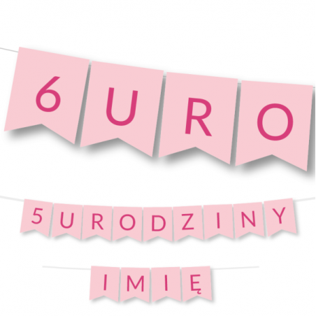 Zestaw na 6 URODZINY + IMIĘ - KOCI DOMEK GABI - Syrenkotka, serce - 12 sztuk