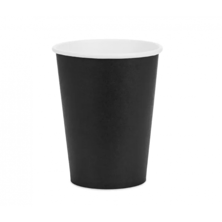 Kubeczki papierowe Party Deco czarne 250ml - 6 sztuk