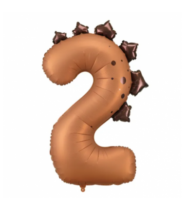 Balon foliowy Cyfra 2 - 92 cm - Dinozaur