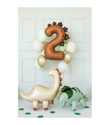 Balon foliowy Cyfra 2 - 92 cm - Dinozaur