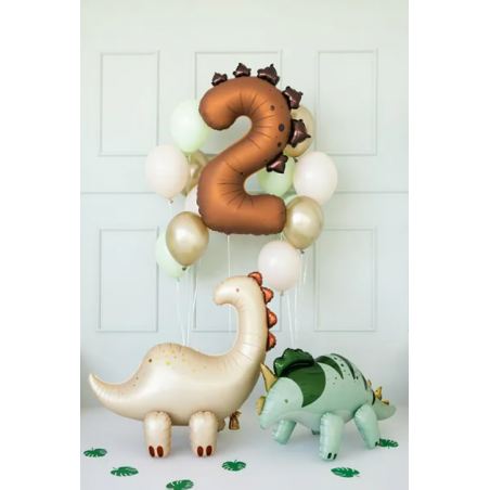 Balon foliowy Cyfra 2 - 92 cm - Dinozaur
