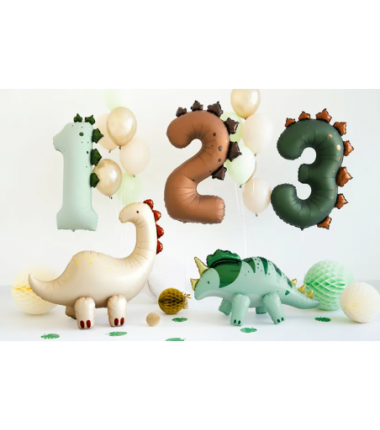 Balon foliowy Cyfra 2 - 92 cm - Dinozaur