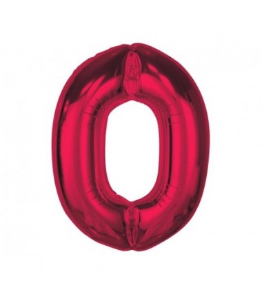 Balon foliowy Smart Cyfra 0 - 92 cm - czerwona