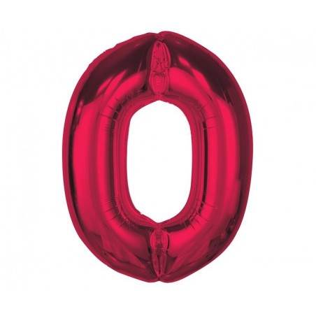 Balon foliowy Smart Cyfra 0 - 92 cm - czerwona