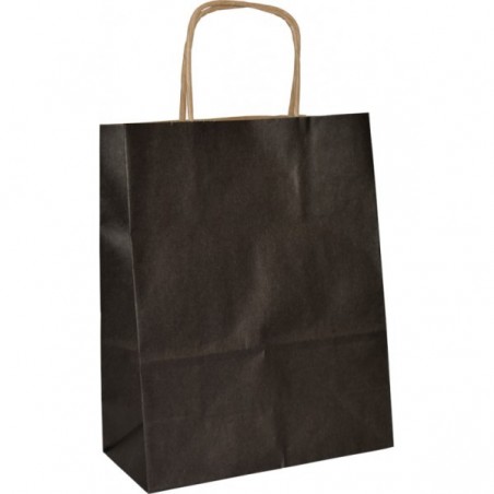 Torebka prezentowa średnia A4 ok.24x10x32 czarna  - 1 sztuka
