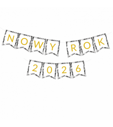 Girlanda black&white - NOWY ROK 2026