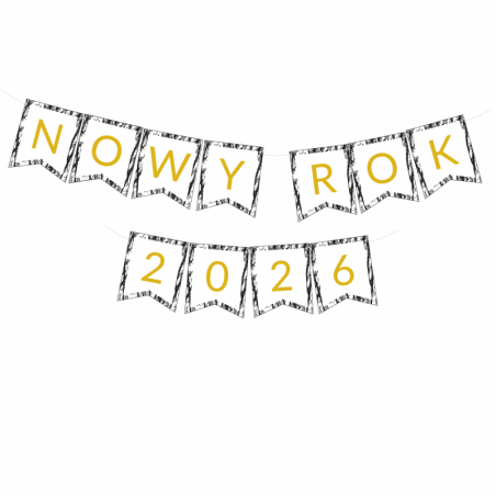 Girlanda black&white - NOWY ROK 2026