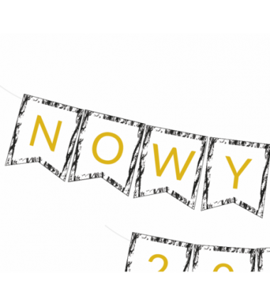 Girlanda black&white - NOWY ROK 2026