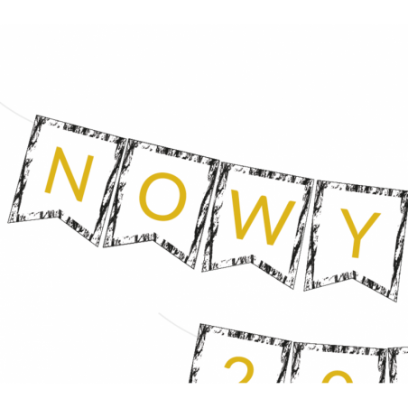 Girlanda black&white - NOWY ROK 2026