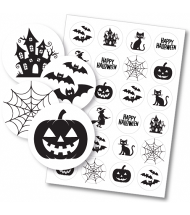 Naklejki HALLOWEEN - 4cm - straszne