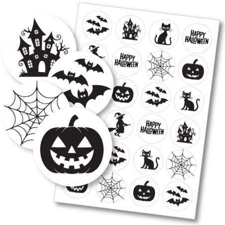 Naklejki HALLOWEEN - 4cm - straszne