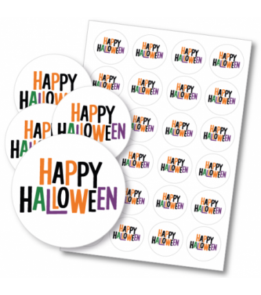 Naklejki HALLOWEEN - 4cm - Happy Halloween