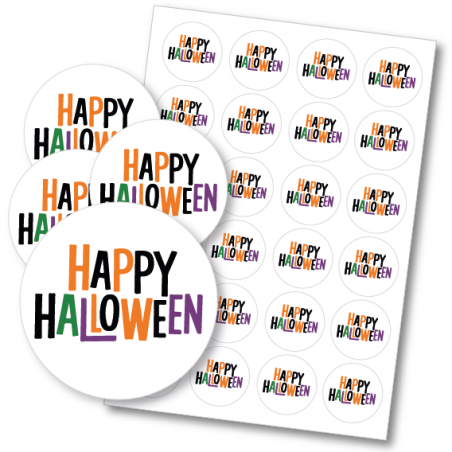 Naklejki HALLOWEEN - 4cm - Happy Halloween