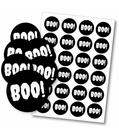 Naklejki HALLOWEEN - 4cm - BOO!