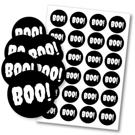 Naklejki HALLOWEEN - 4cm - BOO!