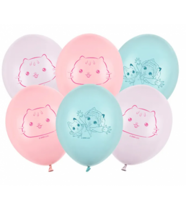 Balony Strong 27 cm Koci Domek Gabi - 6 sztuk