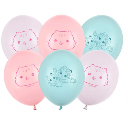 Balony Strong 27 cm Koci Domek Gabi - 6 sztuk