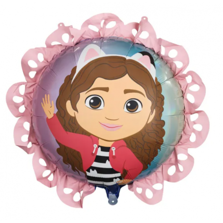 Balon foliowy pastylka z falbanką Koci Domek Gabi 52x52 cm