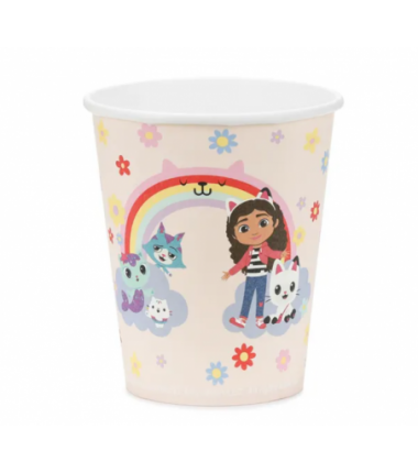 Kubeczki Koci Domek Gabi 250 ml wzór 2 - 6 sztuk