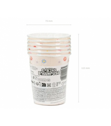 Kubeczki Koci Domek Gabi 250 ml wzór 2 - 6 sztuk