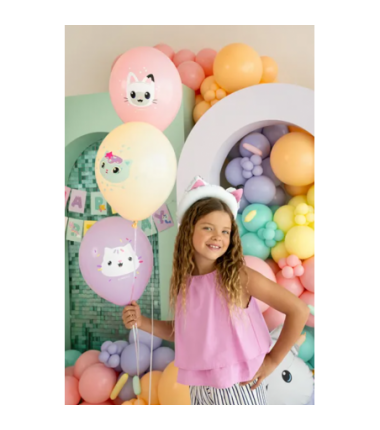 Balony 30 cm Koci Domek Gabi - 6 sztuk